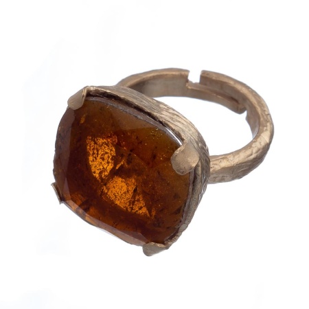 Кольцо Estrosia, разъемное, с кристаллом, ES-ANM13 коричневый