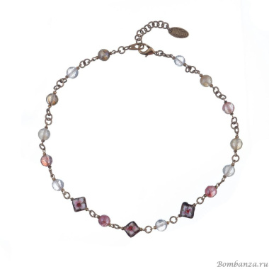 Колье Lanzerotti, Glicine, с кварцем и муранским стеклом, LZ-24.04-189 розовый