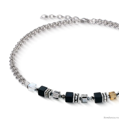 Колье Coeur de Lion, Black-Silver, 3021/10-1317 Колье Coeur de Lion, Black-Silver, 3021/10-1317