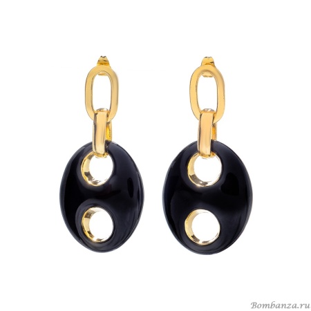 Серьги Francesca Bianchi, с эмалью, FB25.2-BSOR21 черный
