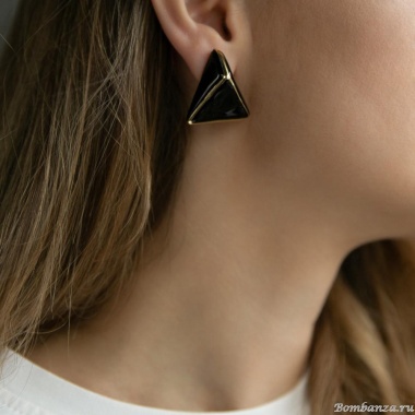 Серьги Francesca Bianchi, с эмалью, FB25.2-82S черный