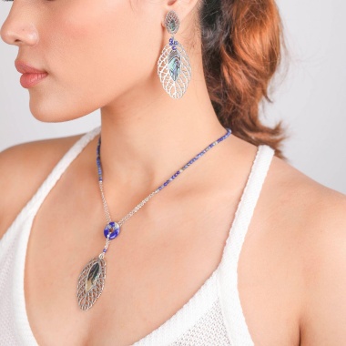 Серьги Nature Bijoux, Fittonia, лазурит, перламутр, NB21.1-12-75624 синий