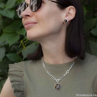 Пусеты Fiore Luna, TIGER EYE