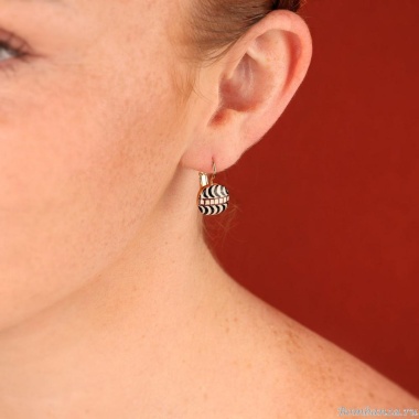 Серьги TARATATA, Antique, асимметрия, с цветной смолой и рисунками, TT-H25-07753-202 черный