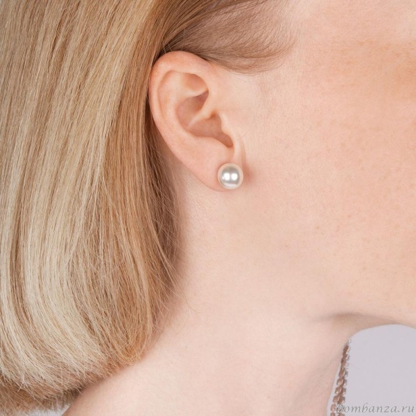 Серьги Moon Paris, Bohemia, асимметрия, 3 шт., жемчуг, кристаллы, MB-21.07-010 серебристый