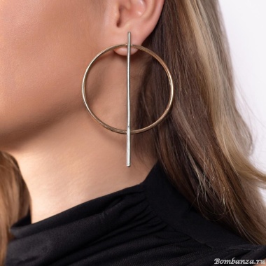 Серьги Moon Paris, геометрический дизайн, Mo-Y25.06-019.13 золотистый Серьги Moon Paris, геометрический дизайн, Mo-Y25.06-019.13 золотистый