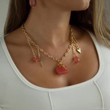 Колье Lanzerotti, Anne with an E, с арбузным кварцем, LZ-25.08-263 розовый