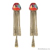 Серьги Taratata, Sombrero, бронзовые, с цветной смолой и рисунком, TT-E20-18914-30M