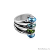 Кольцо Ciclon, Kapas, со вставками из муранского стекла, CN-191512 (17,5, бирюзовый)