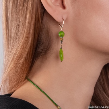 Серьги Lanzerotti, Verde, агат, пренит, гематит, кристаллы, LZ-24.12-569 зеленый Серьги Lanzerotti, Verde, агат, пренит, гематит, кристаллы, LZ-24.12-569 зеленый