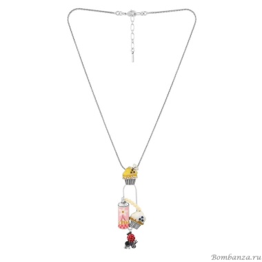 Колье TARATATA, Chapardeuse, с цветной смолой, бусинами и нитью, TT-H24-07118-10M серебристый Колье TARATATA, Chapardeuse, с цветной смолой, бусинами и нитью, TT-H24-07118-10M серебристый