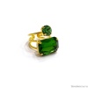 Кольцо Catherine Bijoux, Crystal diva, разъемное, с кристаллами, CB25.1-5282DG зеленый