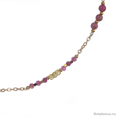 Колье Lanzerotti, Alhambra, с турмалином, шпинелью и гематитом, LZ-25.04-106 розовый