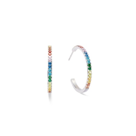 Серьги Coeur de Lion, Hoop Multicolour Silver 30мм, 0147/23-1517