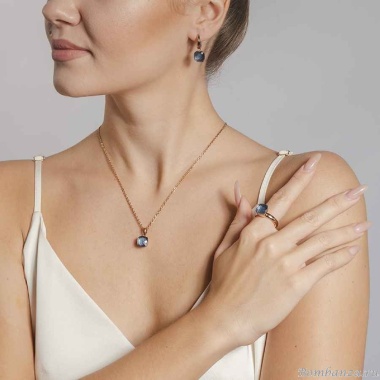 Кольцо Qudo, Firenze hellblau 19 мм 611236 BL/RG Кольцо Qudo, Firenze hellblau 19 мм 611236 BL/RG