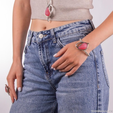 Браслет Tra-la-ra, Infinity, со вставкой из смолы, TLR23-231P002 розовый Браслет Tra-la-ra, Infinity, со вставкой из смолы, TLR23-231P002 розовый