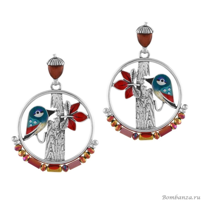 Серьги TARATATA, Woody, со смолой, бусинами и слюдяным порошком, TT-H24-10983-103 красный Серьги TARATATA, Woody, со смолой, бусинами и слюдяным порошком, TT-H24-10983-103 красный