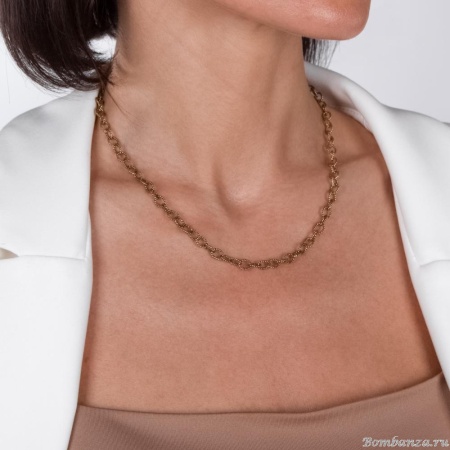 Цепь Alcozer&J, с кручеными звеньями, AL2312-C4812C золотистый Цепь Alcozer&J, с кручеными звеньями, AL2312-C4812C золотистый