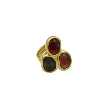 Кольцо Ciclon, Agata, разъемное, с муранским стеклом, CN-230504 коричневый