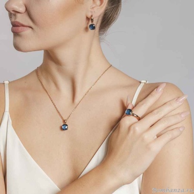 Кольцо Qudo, Firenze capri 16 мм 612002 BL/RG Кольцо Qudo, Firenze capri 16 мм 612002 BL/RG