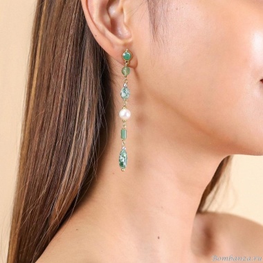 Серьги Nature Bijoux, Mara, агат, авантюрин, жемчуг, яшма, NB24.2-12-79760 зеленый Серьги Nature Bijoux, Mara, агат, авантюрин, жемчуг, яшма, NB24.2-12-79760 зеленый