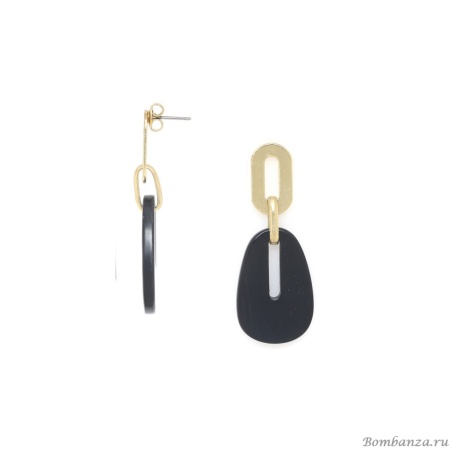 Серьги Nature Bijoux, Sicilia, с подвеской из рога, NB25.2-12-90366 черный