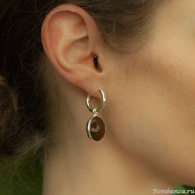 Серьги Fiore Luna, COFFE AGATE