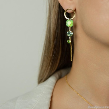 Серьги Catherine Bijoux, Starlight, с кристаллами, CB25.1-5415FG зеленый