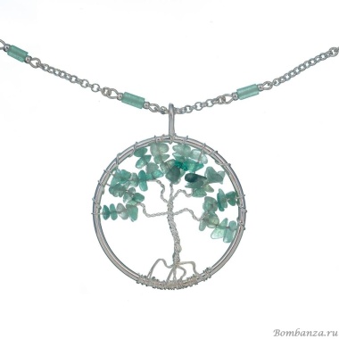 Колье Lanzerotti, Ispirazione, агат, берилл, подвеска-дерево, LZ-24.10-424 зеленый
