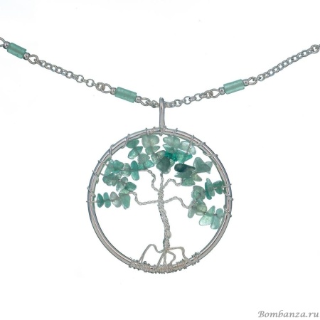 Колье Lanzerotti, Ispirazione, агат, берилл, подвеска-дерево, LZ-24.10-424 зеленый