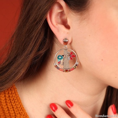 Серьги TARATATA, Woody, со смолой, бусинами и слюдяным порошком, TT-H24-10983-103 красный Серьги TARATATA, Woody, со смолой, бусинами и слюдяным порошком, TT-H24-10983-103 красный
