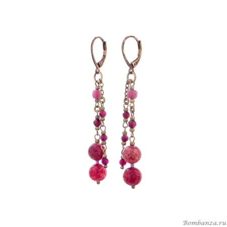 Серьги Lanzerotti, Elisir, с кварцем, турмалином и гранатом, LZ-25.10-302 розовый