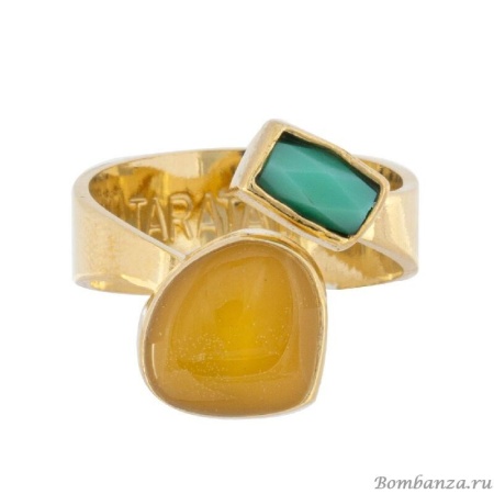 Кольцо Taratata, Apparemment, незамкнутое, с эмалью и кристаллом, TT-H20-07415-20Y (желтый)