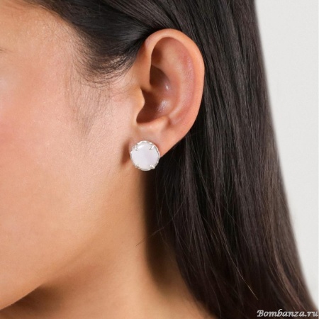 Пуссеты Ori Tao, Bloom, с перламутром, OT25.2-12-32209 серебристый