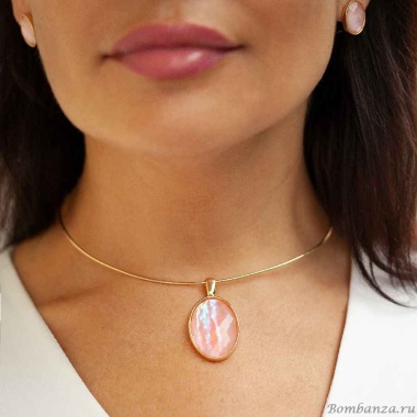 Комплект Possebon колье и серьги, quartz rose S9506.9 R/S