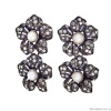 Серьги Alcozer&J, цветы, жемчуг, кристаллы Swarovski, AL2406-OP5431C золотистый