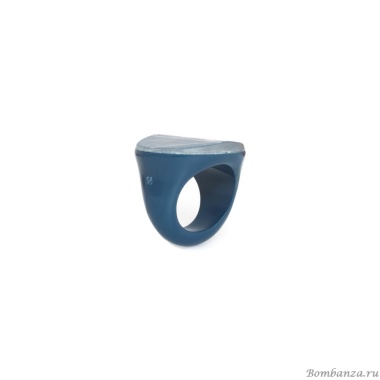 Кольцо Nature Bijoux, Ficus Carica, акриловое, со смолой, NB25.2-19-25833 синий, 17,5