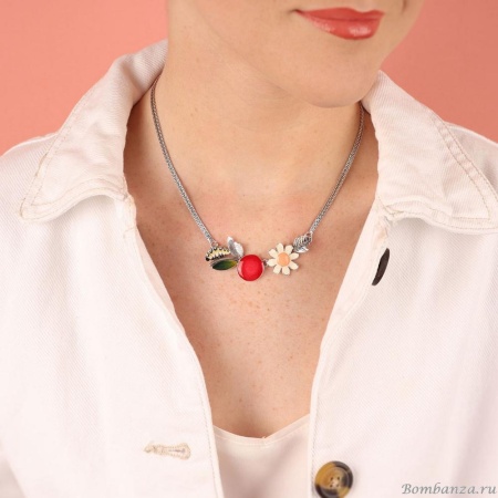 Колье TARATATA, Cocoon, с цветной смолой и стеклянными бусинами, TT-E25-03105-103 красный