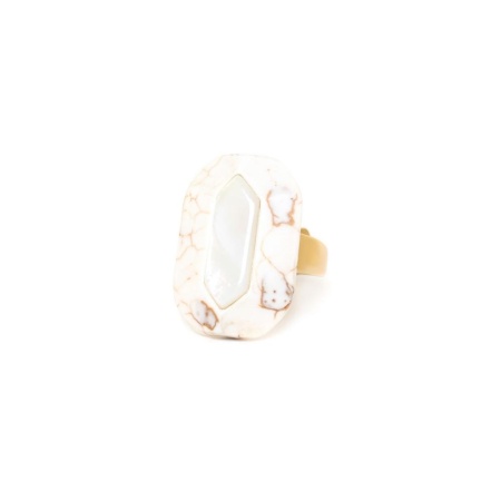Кольцо Nature Bijoux, Pondichery, разъемное, с говлитом и перламутром, NB24.1-19-25091 белый