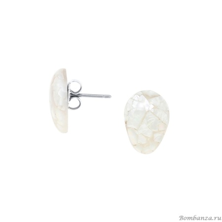 Серьги Nature Bijoux, Volcan, с перламутром, NB25.2-12-90349 белый