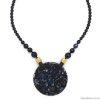 Колье Nature Bijoux, Venezia, агат, яшма, кожа, лазурит, NB24.2-15-43212 синий