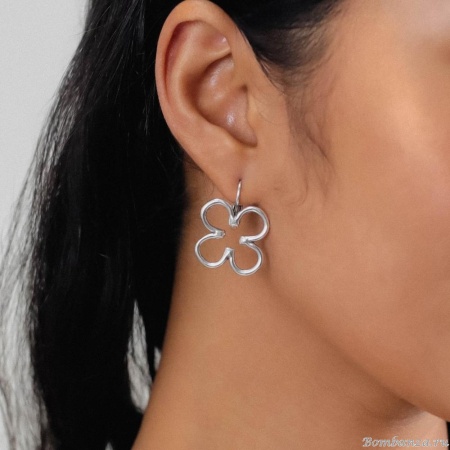 Серьги ORI TAO, Clover, "символ удачи", OT24.2-12-31953 серебристый