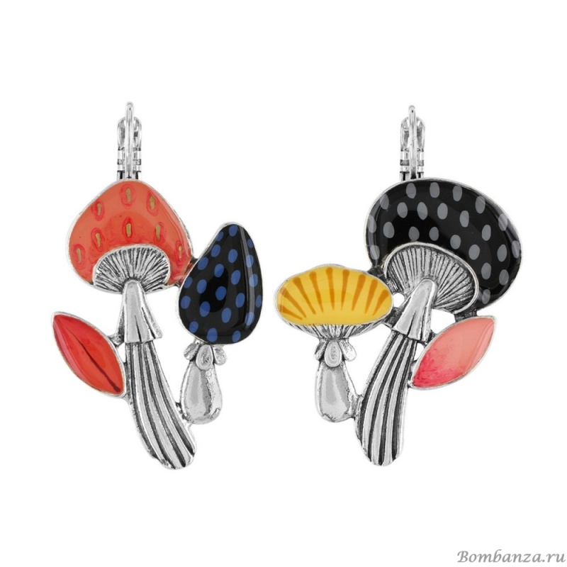 Серьги TARATATA, Sweet dream, асимметричные, с цветной смолой, TT-H23-10764-10M серебристый