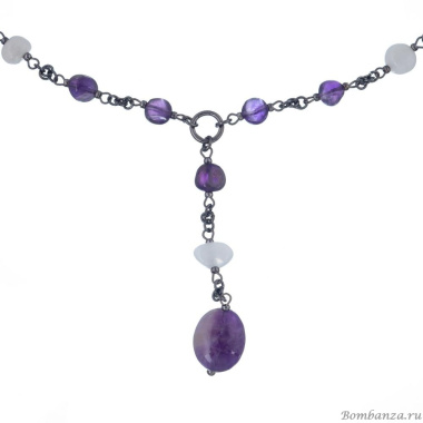 Колье Lanzerotti, Glicine, с аметистом и лунным камнем, LZ-24.04-219 фиолетовый