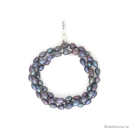 Браслет Nature Bijoux, Pebble Beach, в несколько оборотов, с жемчугом, NB25.2-13-44322 серый