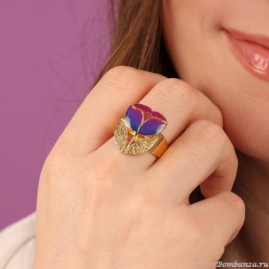 Кольцо TARATATA, Crocus, разъемное,цветная смола и микрошарики, TT-H24-02409-206 фиолетовый Кольцо TARATATA, Crocus, разъемное,цветная смола и микрошарики, TT-H24-02409-206 фиолетовый