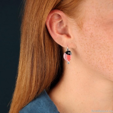 Серьги TARATATA, Ocean, асимметричные, с цветной смолой, TT-W24-02717-10M серебристый