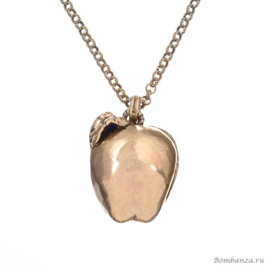 Колье Alcozer&J, "Запретный плод", гранат и изумруд, AL-C5508C золотистый