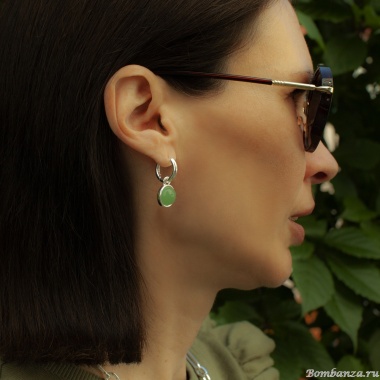 Серьги Fiore Luna, GREEN AVENTURINE, LE1114 G/S Серьги Fiore Luna, GREEN AVENTURINE, LE1114 G/S