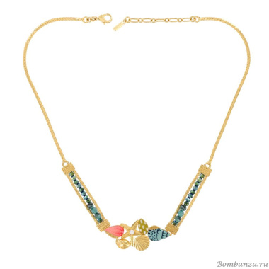 Колье TARATATA, Archipel, со смолой, бусинами, стразами и кварцем, TT-E24-03104-20M золотистый
